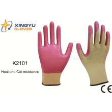 13G Meta-Aramid Fibre Nitrile Coated Heat and Cut Resistance Safety Work Glove (K2101)